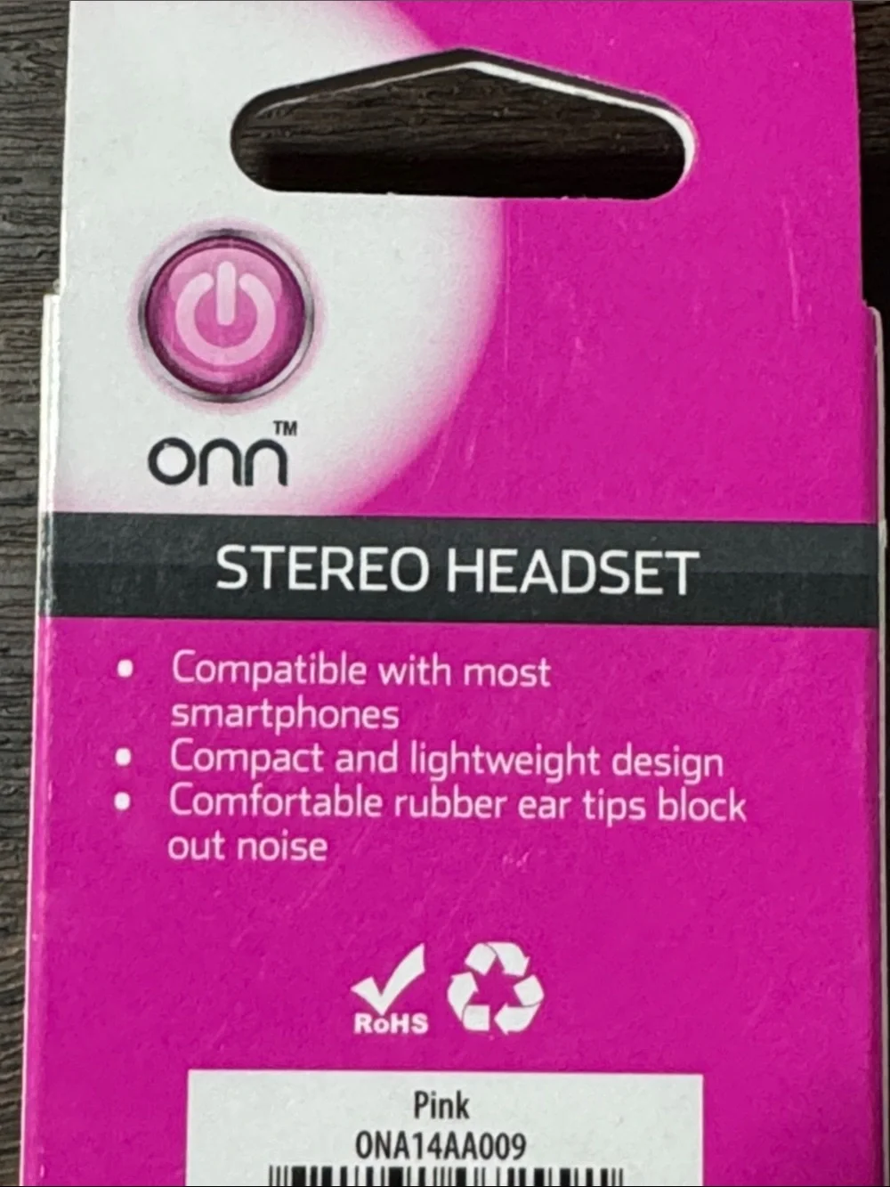 Onn Pink In-Ear Stereo Headset - Pack of 8